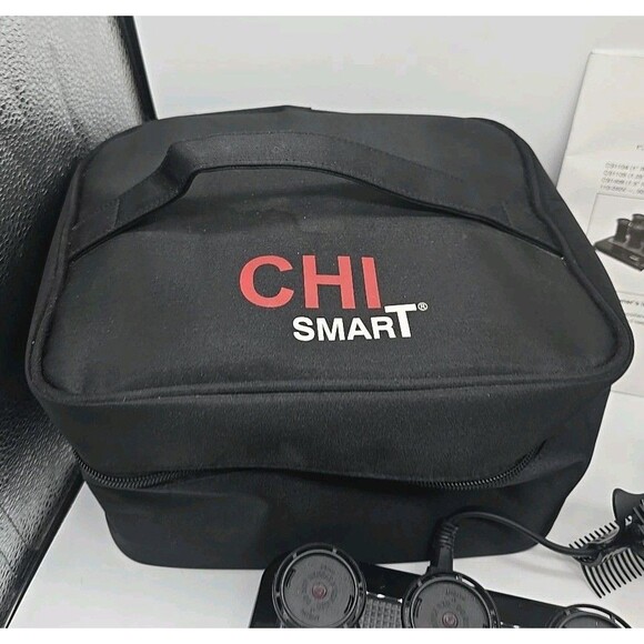 Chi Smart Magnify Ceramic 1" Hot Rollers Curlers Blue LED Platform & Case CS1104 - Picture 6 of 16